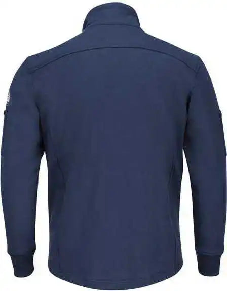 Bulwark Sez2 Zip Front Fleece Jacket Cotton Spandex Blend Navy