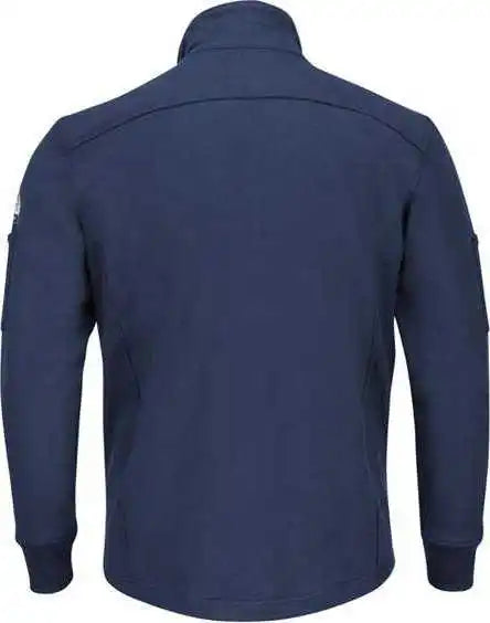 Bulwark Sez2l Zip Front Fleece Jacket Cotton Spandex Blend Long Sizes Navy