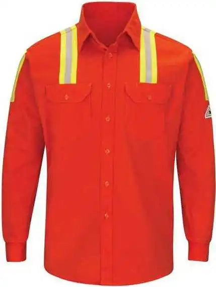 Bulwark Slator Enhanced Visibility Long Sleeve Uniform Shirt Orange
