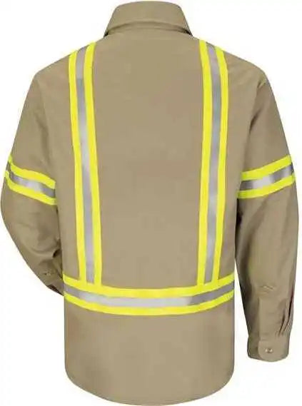 Bulwark Sldt Enhanced Visibility Uniform Shirt Khaki