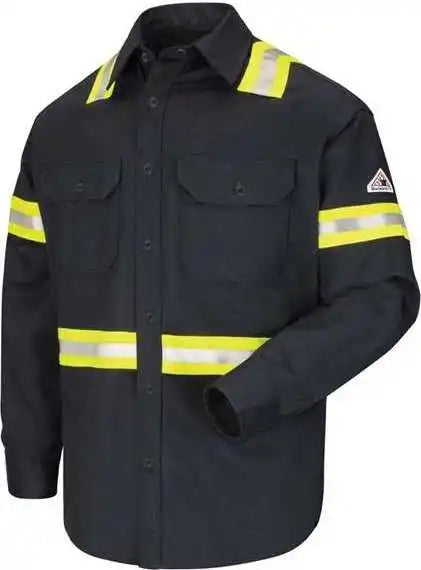 Bulwark Sldt Enhanced Visibility Uniform Shirt - Navy