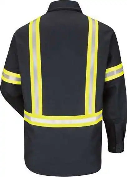 Bulwark Sldt Enhanced Visibility Uniform Shirt - Navy