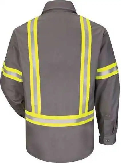 Bulwark Sldtl Enhanced Visibility Uniform Shirt Long Sizes Gray