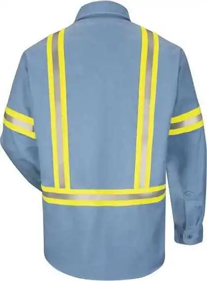 Bulwark Sldtl Enhanced Visibility Uniform Shirt Long Sizes Light Blue