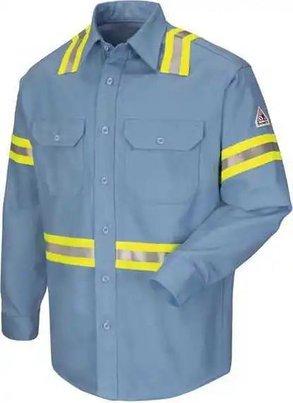 Bulwark Sldtl Enhanced Visibility Uniform Shirt Long Sizes Light Blue