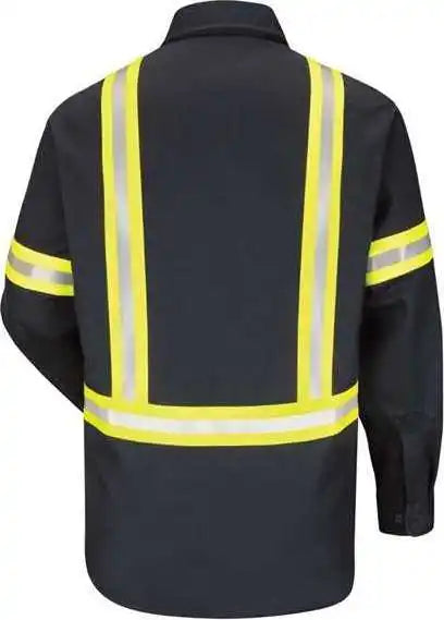 Bulwark Sldtl Enhanced Visibility Uniform Shirt Long Sizes Navy