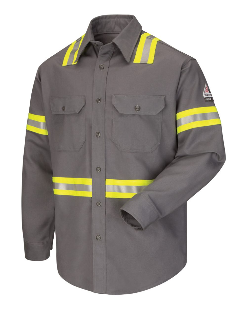Bulwark Sldtt Enhanced Visibility Uniform Shirt - Tall Sizes - Grey