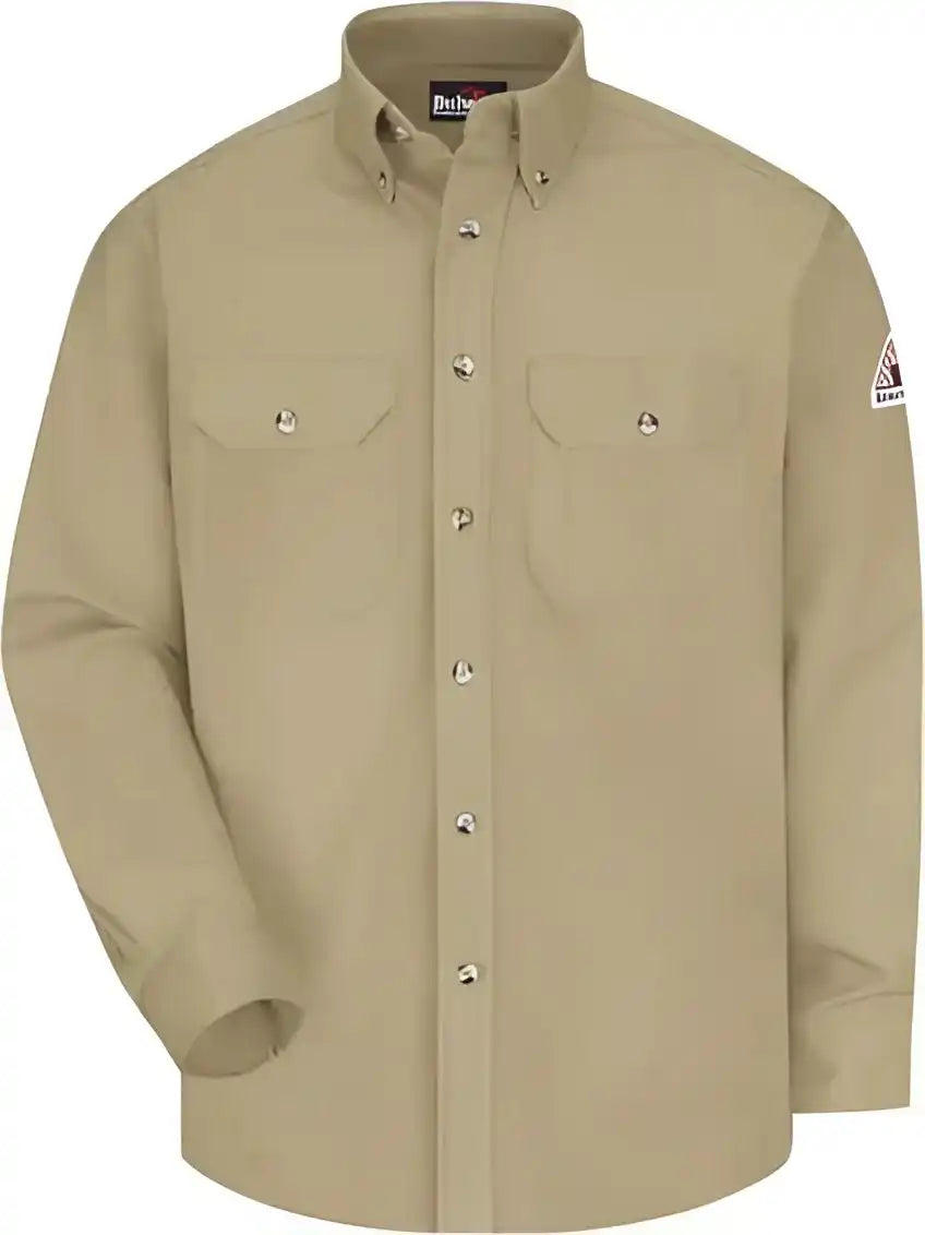 Bulwark Slu2 Dress Uniform Shirt - Excel Fr Comfortouch - 7 Oz. - Khaki
