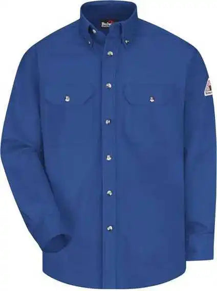 Bulwark Slu2l Dress Uniform Shirt Excel Fr Comfortouch 7 Oz. Long Sizes Royal Blue