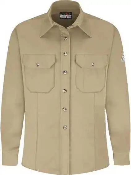 Bulwark Slu3 Women’s Dress Uniform Shirt Excel Fr Comfortouch Khaki