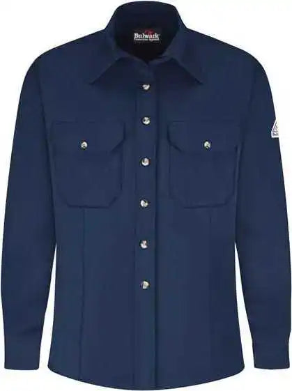 Bulwark Slu3 Women’s Dress Uniform Shirt - Excel Fr Comfortouch - Navy