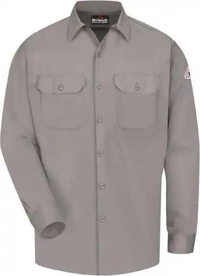 Bulwark Slw2l Work Shirt - Excel Fr Comfortouch - Long Sizes - Gray
