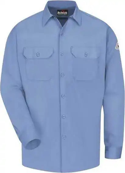 Bulwark Slw2l Work Shirt - Excel Fr Comfortouch - Long Sizes - Light Blue