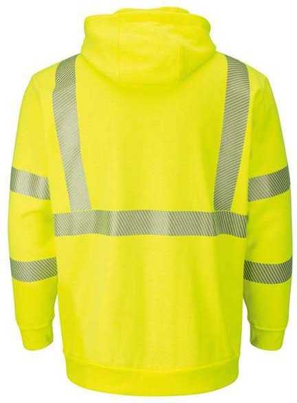 Bulwark Smh4l Hi-visibility Pullover Hooded Fleece Sweatshirt - Long Sizes - Hv-fluorescent Yellow Green