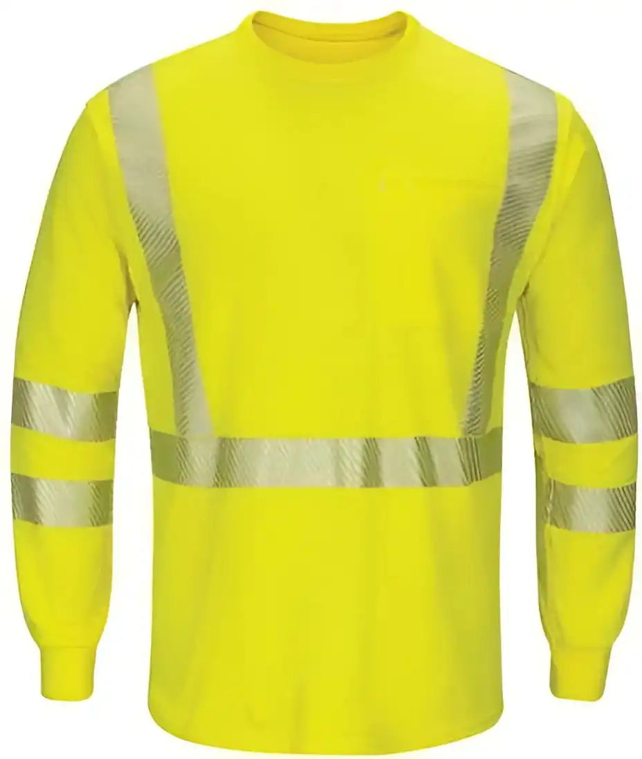 Bulwark Smk8l Hi Visibility Lightweight Long Sleeve t Shirt Sizes Yellow Green