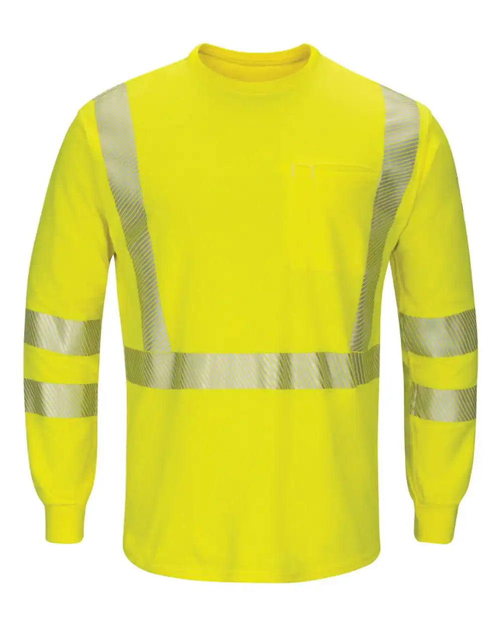 Bulwark Smk8t Hi-visibility Lightweight Long Sleeve T-shirt - Tall Sizes - Yellow/ Green / 5xlt