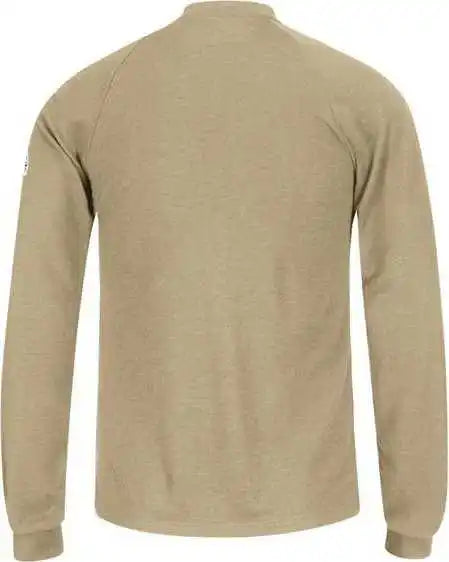 Bulwark Sml2 Long Sleeve Henley Shirt- Cooltouch2 - Khaki