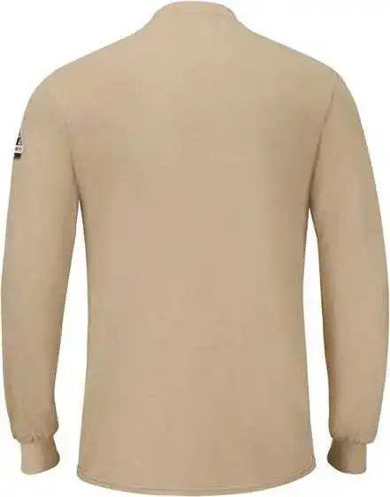 Bulwark Sml8 Long Sleeve Henley - Khaki
