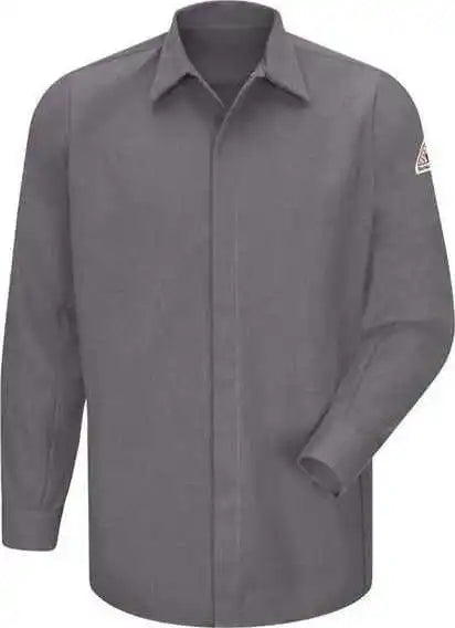 Bulwark Sms2l Concealed-gripper Pocketless Long Sleeve Shirt - Cooltouch 2 - Sizes - Gray