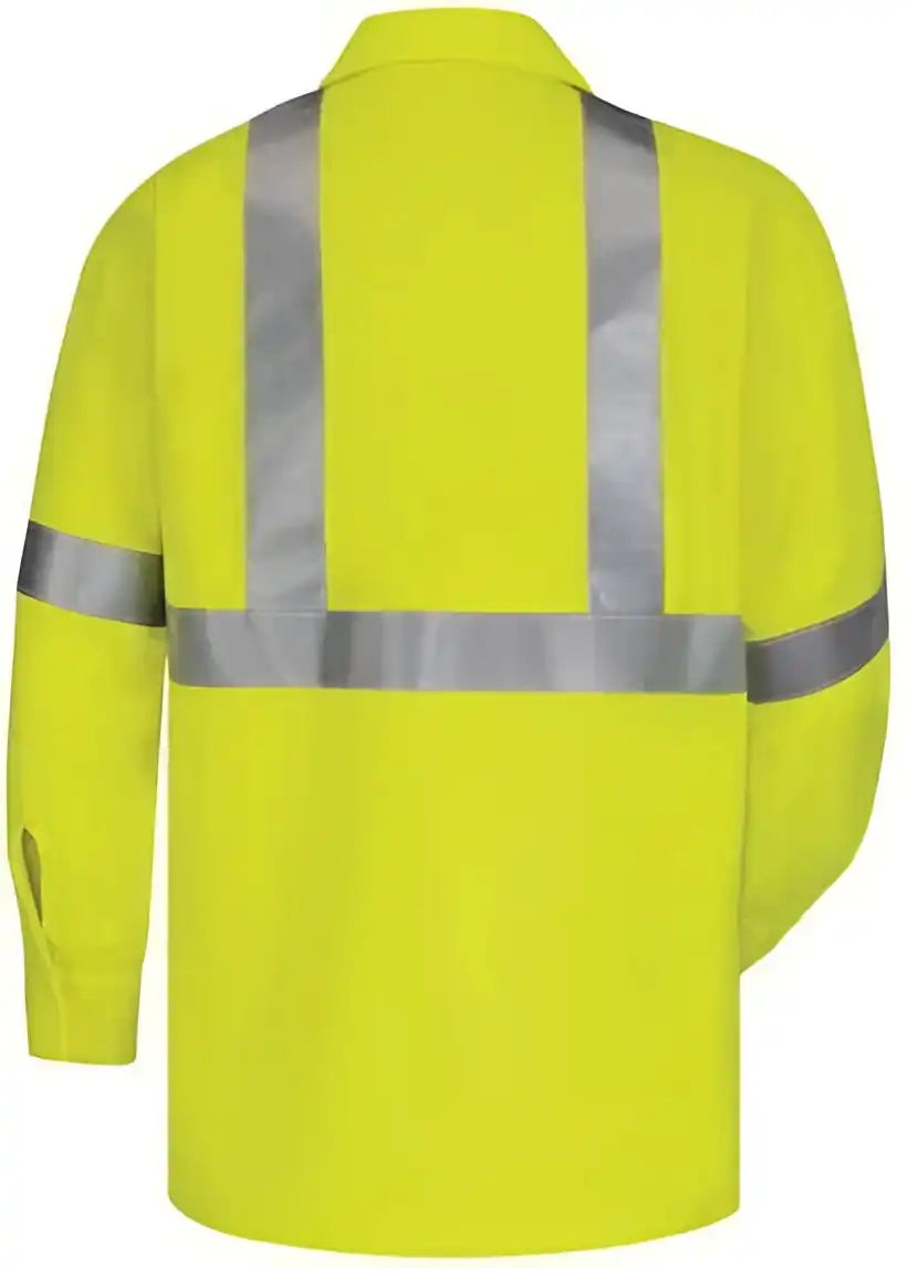 Bulwark Smw4l High Visibility Long Sleeve Work Shirt Sizes Yellow Green