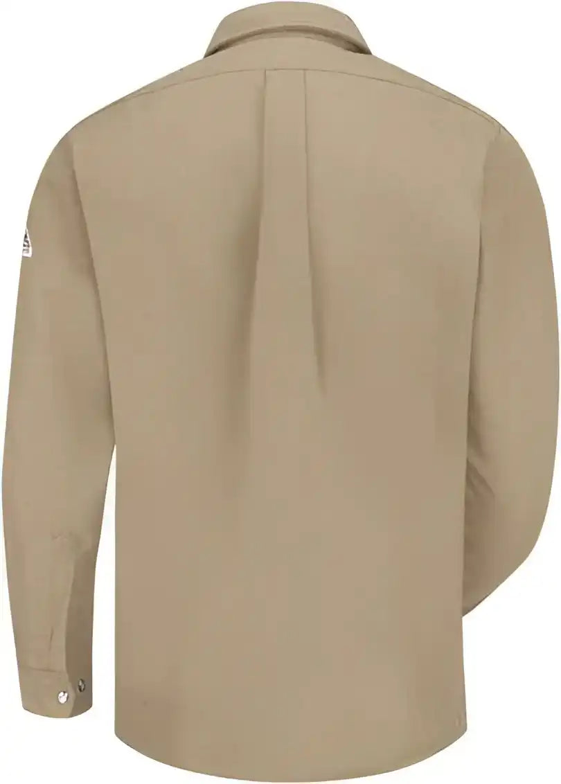 Bulwark Sns2l Snap Front Uniform Shirt Nomex Iiia 4.5 Oz. Long Sizes Tan