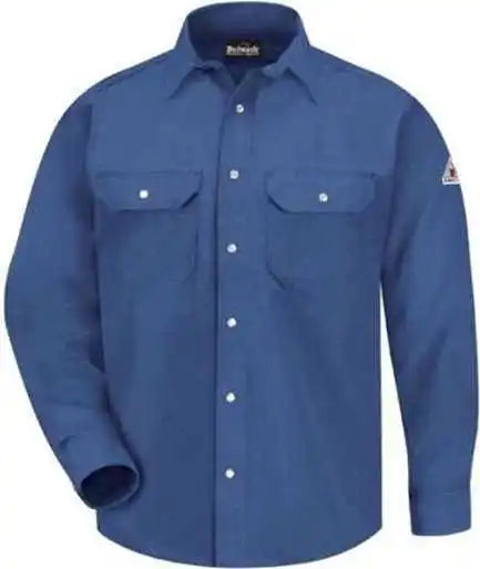 Bulwark Sns6l Snap-front Uniform Shirt - Nomex Iiia - 6 Oz. - Long Sizes - Royal Blue