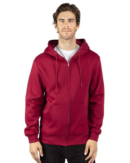 Burgundy Fleece Full-Zip Hooded Sweatshirt - 320Z