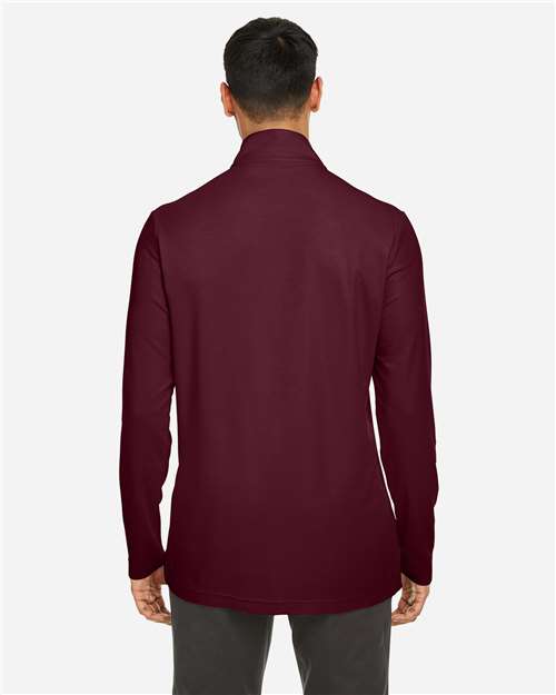 Burgundy Men's Fusion ChromaSoft™ Pique Quarter-Zip Pullover - CE405