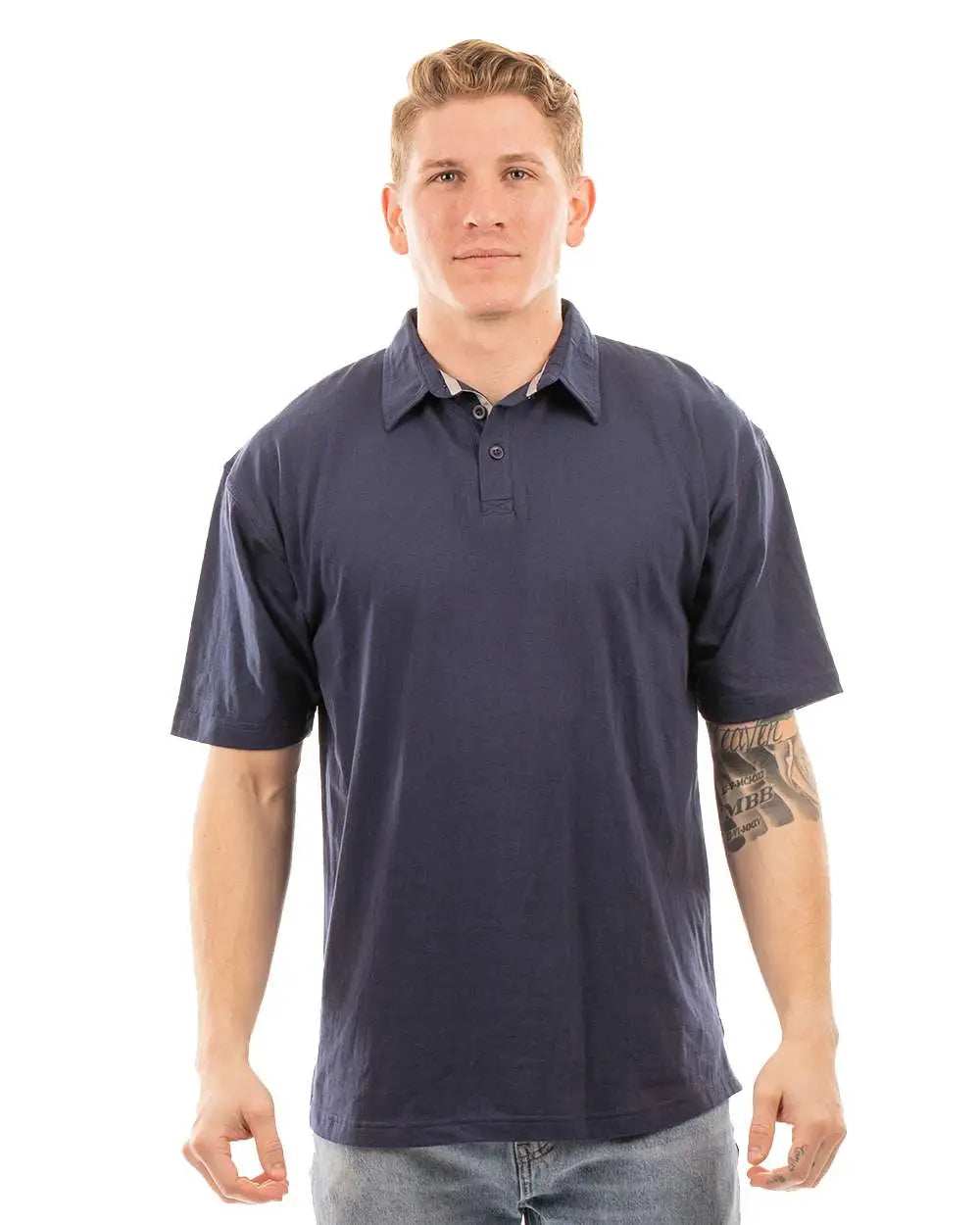 Burnside 0800b Fader Play Polo - 0800 - Heather Navy
