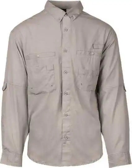 Burnside 2299 Baja Long Sleeve Fishing Shirt Cool Gray