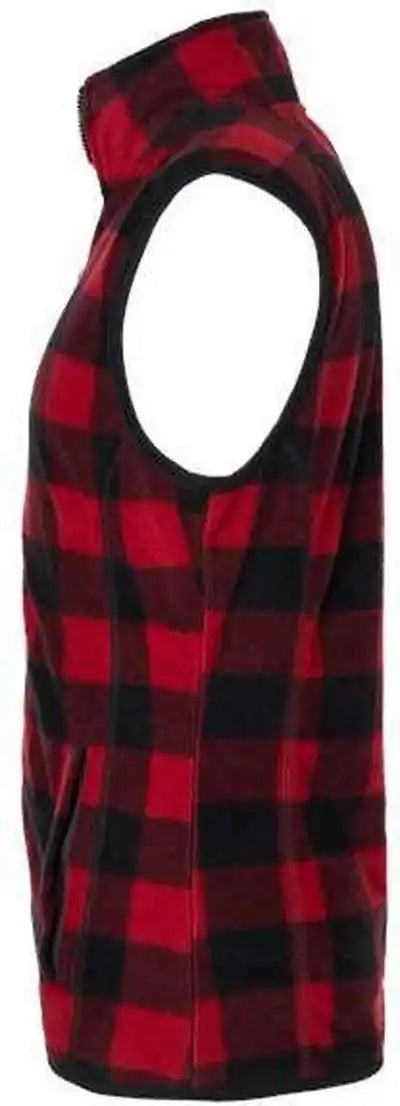 Burnside 3012 Polar Fleece Vest - Red Black