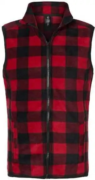 Burnside 3012 Polar Fleece Vest - Red Black