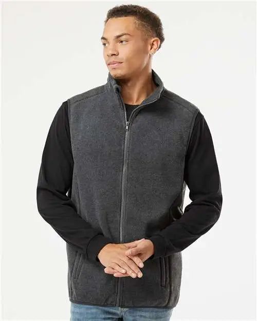 Burnside 3012b Polar Fleece Vest - 3012 - Heather Charcoal
