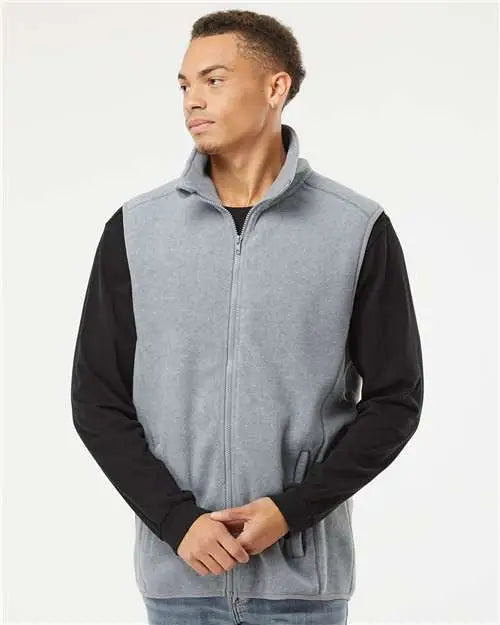 Burnside 3012b Polar Fleece Vest - 3012 - Heather Gray