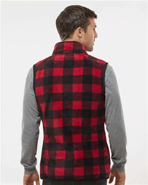 Burnside 3012b Polar Fleece Vest - 3012 - Red Black
