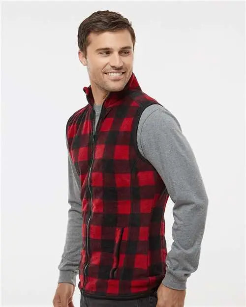 Burnside 3012b Polar Fleece Vest - 3012 - Red Black