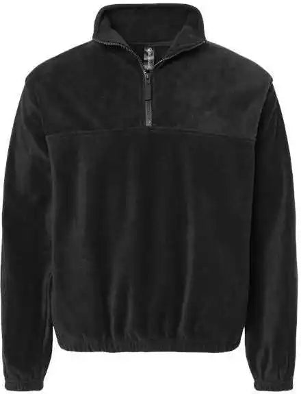 Burnside 3052 Polar Fleece Quarter-zip Pullover - Black