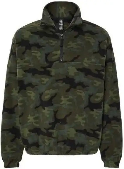 Burnside 3052 Polar Fleece Quarter-zip Pullover - Green Camo