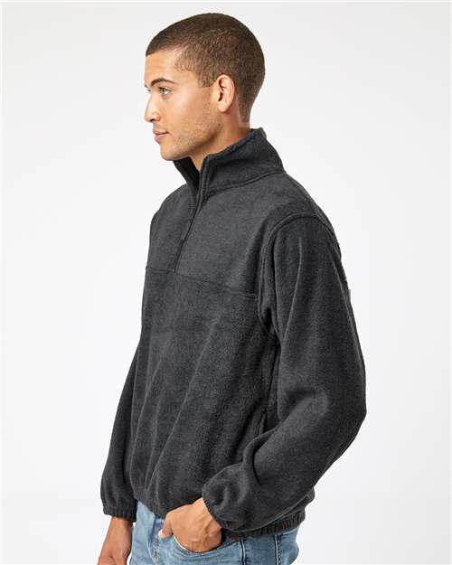 Burnside 3052 Polar Fleece Quarter-zip Pullover - Heather Charcoal
