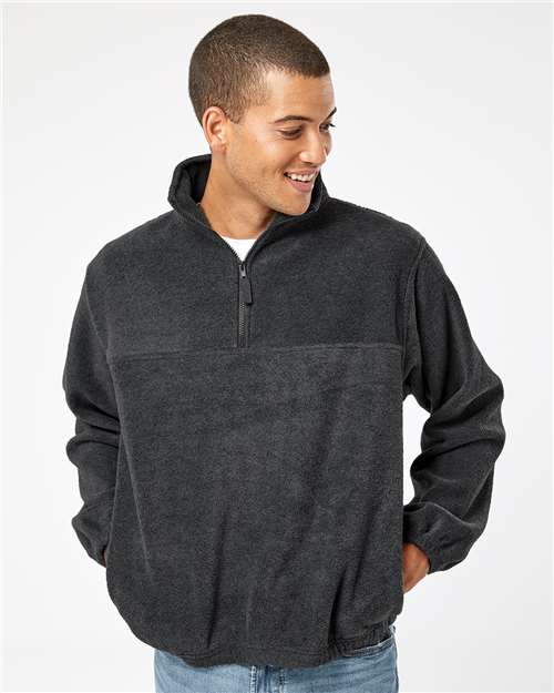 Burnside 3052 Polar Fleece Quarter-zip Pullover - Heather Charcoal