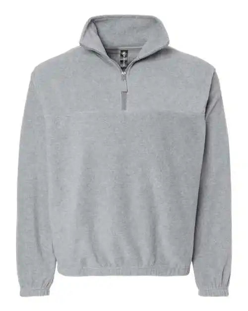 Burnside 3052 Polar Fleece Quarter Zip Pullover Heather Grey