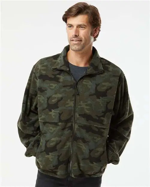 Burnside 3062 Polar Fleece Full-zip Jacket - Green Camo
