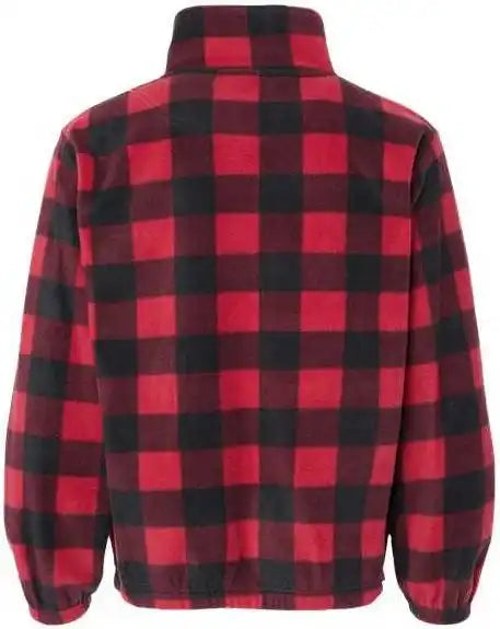 Burnside 3062 Polar Fleece Full Zip Jacket Red Black