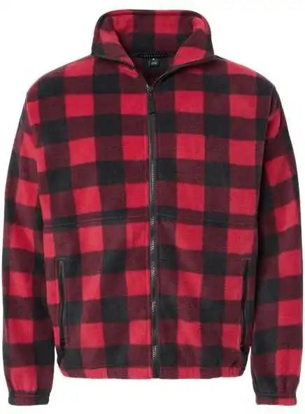 Burnside 3062 Polar Fleece Full Zip Jacket Red Black