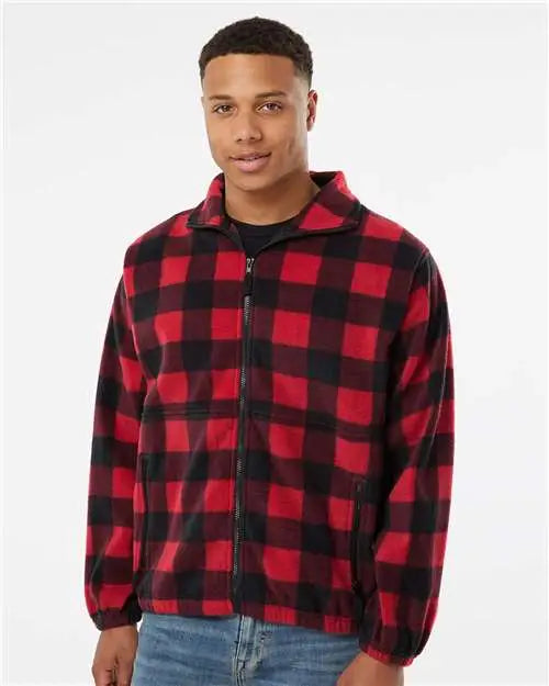 Burnside 3062 Polar Fleece Full-zip Jacket - Red Black