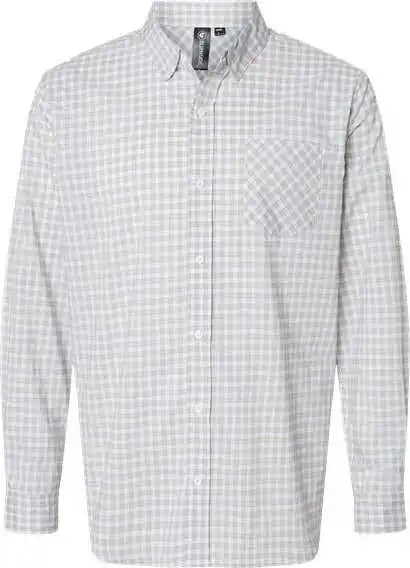 Burnside 3291 Technical Stretch Burn Shirt Gray White Gingham