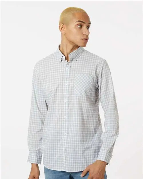 Burnside 3291 Technical Stretch Burn Shirt - Grey White Gingham