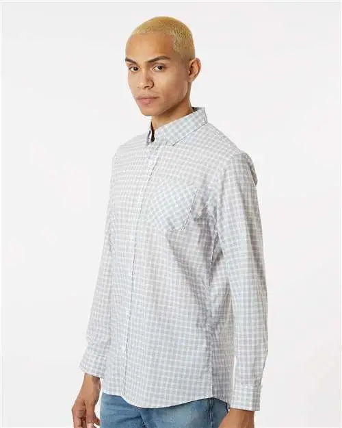 Burnside 3291 Technical Stretch Burn Shirt - Grey White Gingham