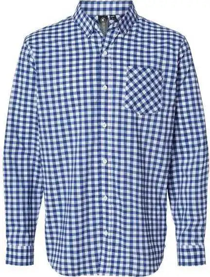 Burnside 3291 Technical Stretch Burn Shirt - Navy White Gingham