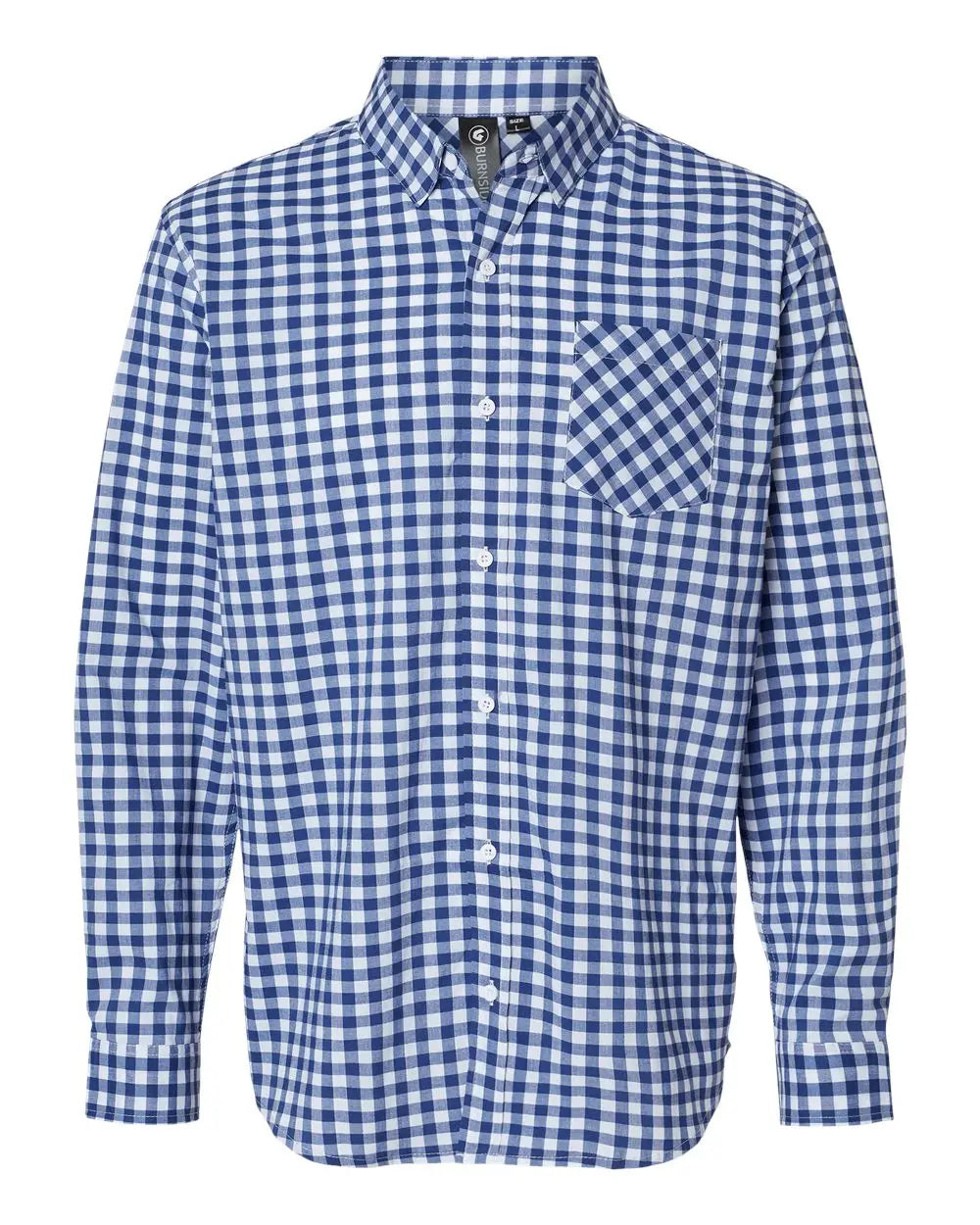 Burnside 3291 Technical Stretch Burn Shirt - Navy White Gingham - s